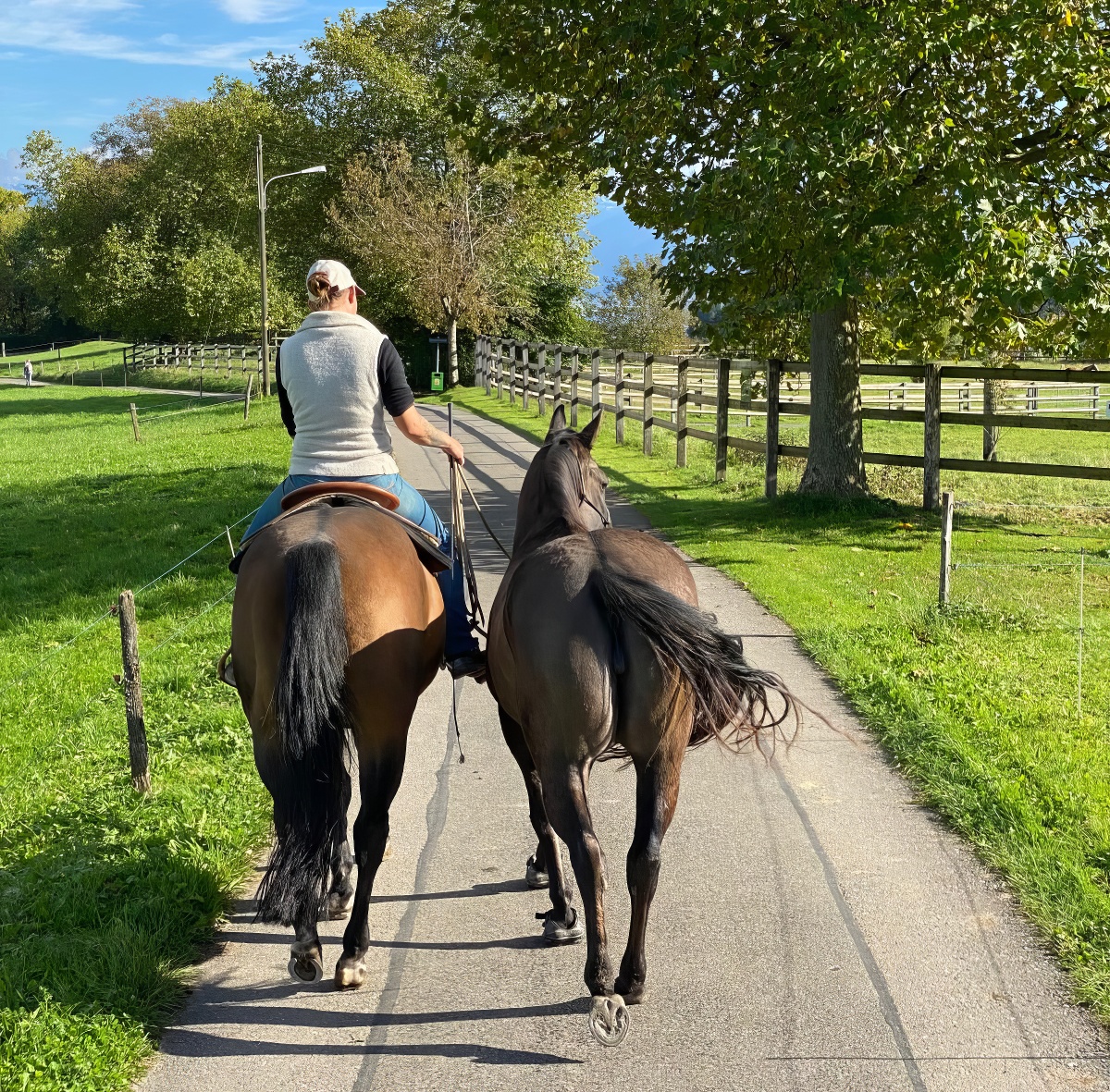 Lea Hatze mit Pferd und Handpferd
